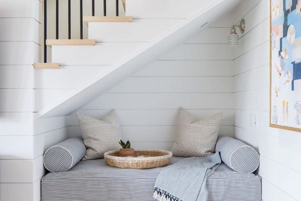 Nook with Wood Panelling and Stair Trims | Architectural & Custom Millwork | Hannapel