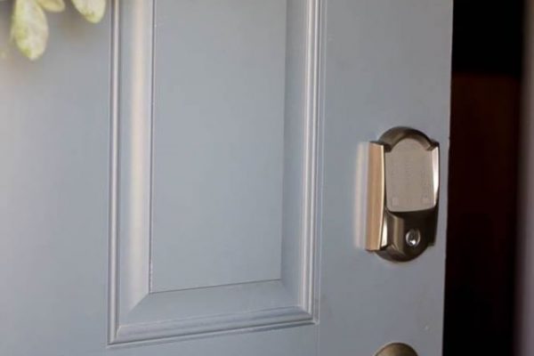 A White Door with a Smart Lock | Door Hardware | Hannapel