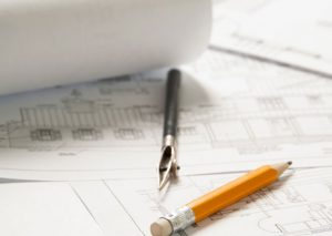 A Pencil, Drafting Pen, and Blueprint | Kitchen and Bath Remodeling | Michigan