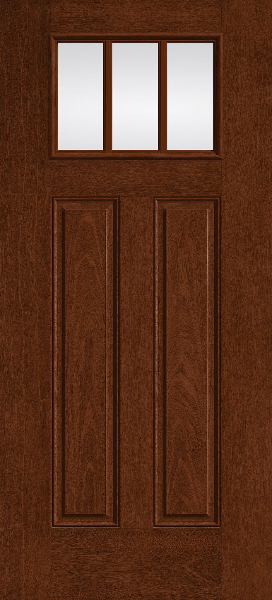 Two Panel Mahogany Three-Lite