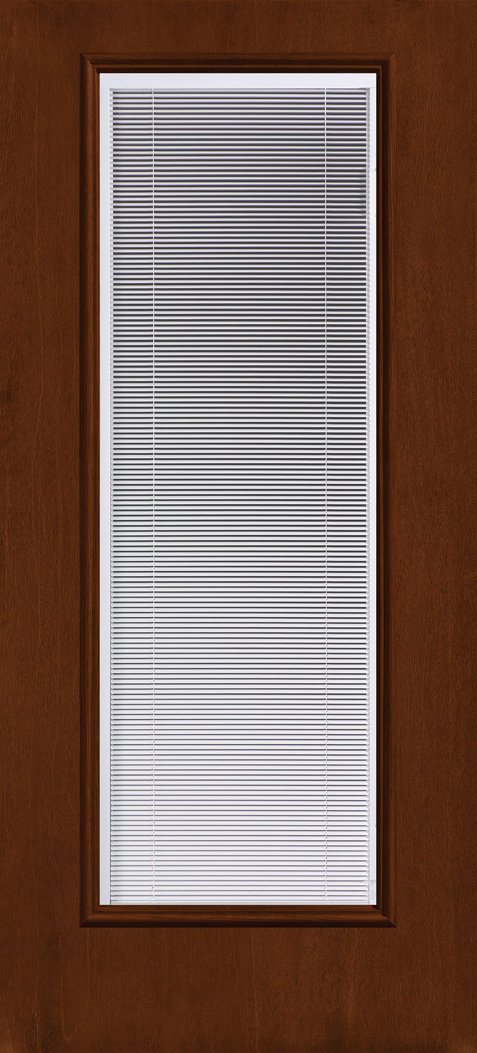 Full‑lite Mahogany with Blinds