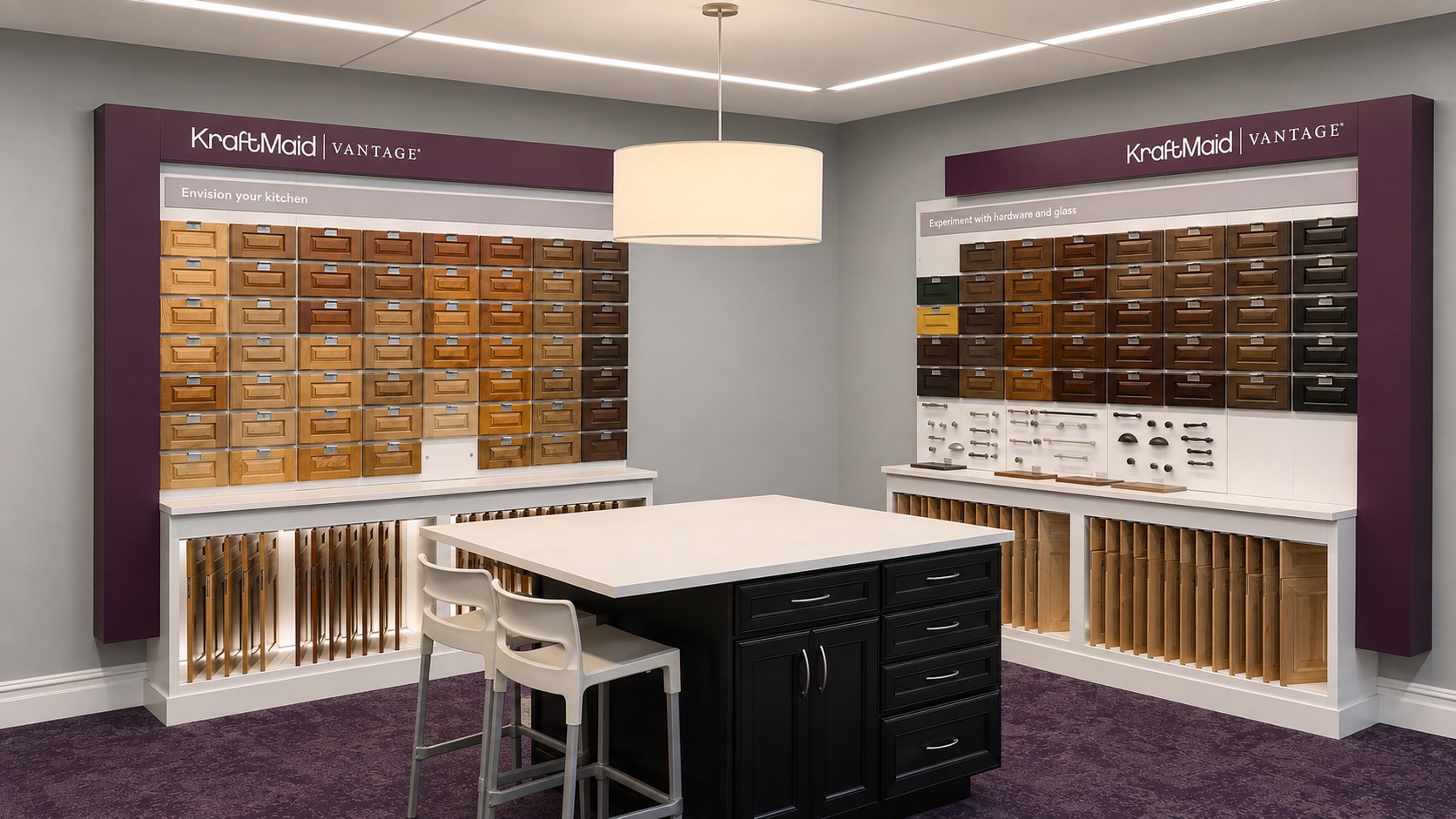 Kitchen cabinetry on display at Hannapel’s Portage showroom