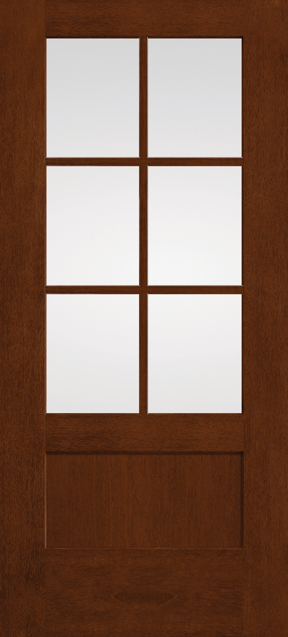 Fiber-Classic Mahogany FCM7560, 3/4-Lite Shaker Clear 6-Lite