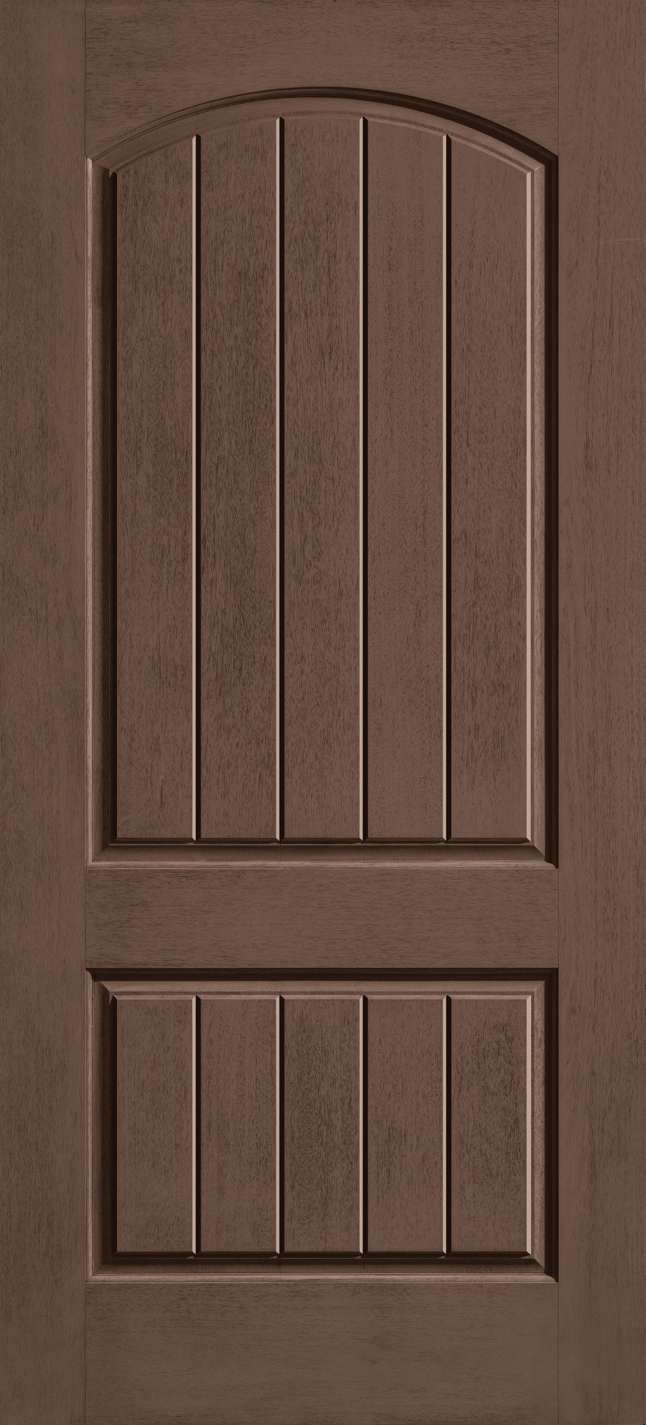 Classic Craft Rustic mahogany soft-arch plank door