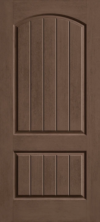 Classic Craft Rustic mahogany soft-arch plank door