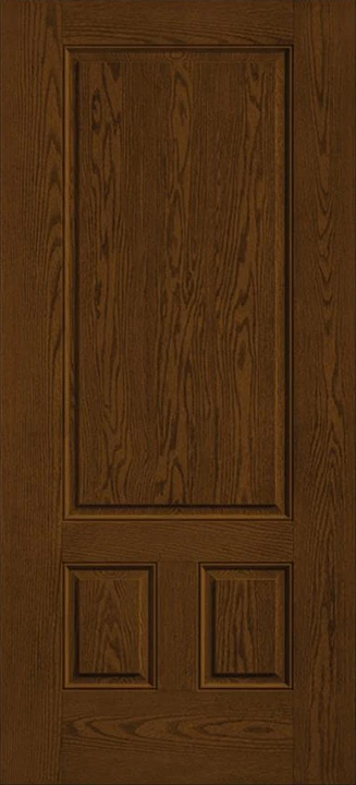 Oak three-panel square-top door