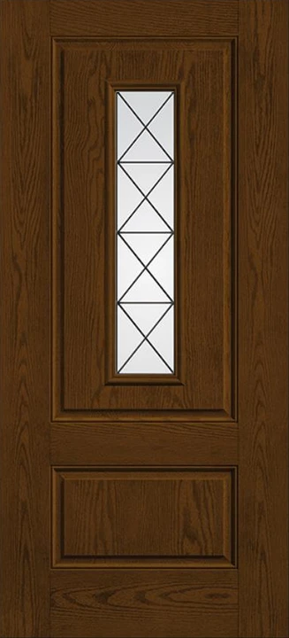 Oak center-lite entry door