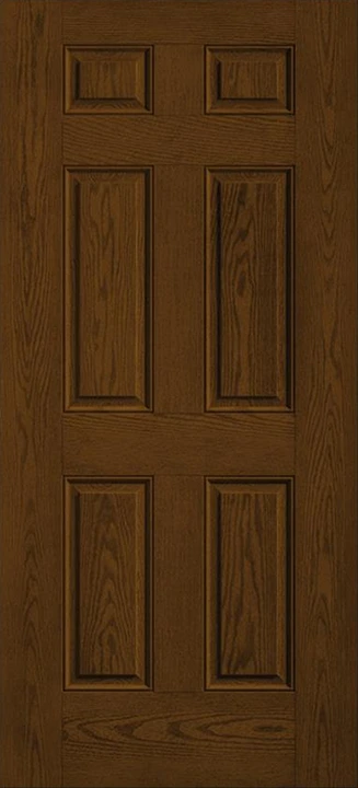 Oak six-panel entry door