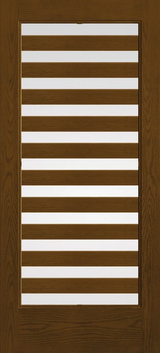 Oak flush-glazed full-lite door