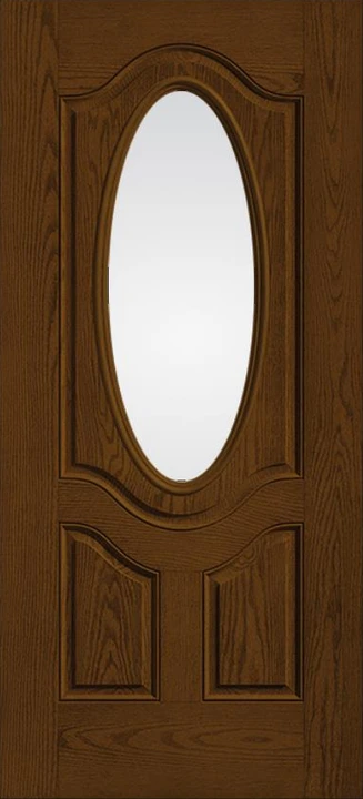 Oak oval-lite entry door
