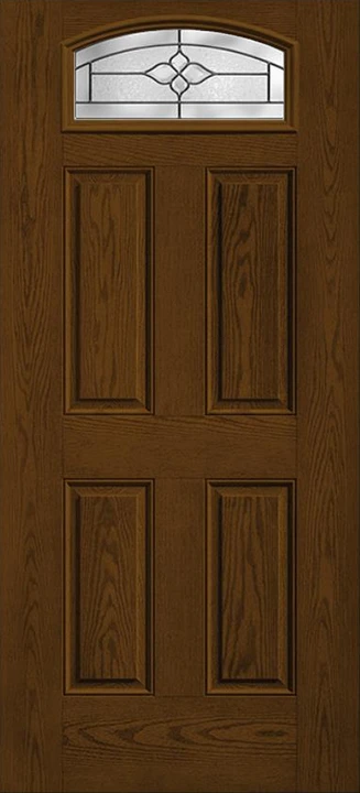 Oak camber-top entry door
