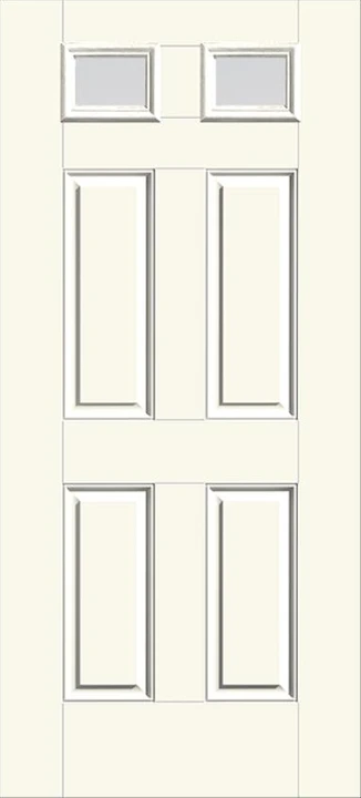 Smooth-Star twin lite four-panel door