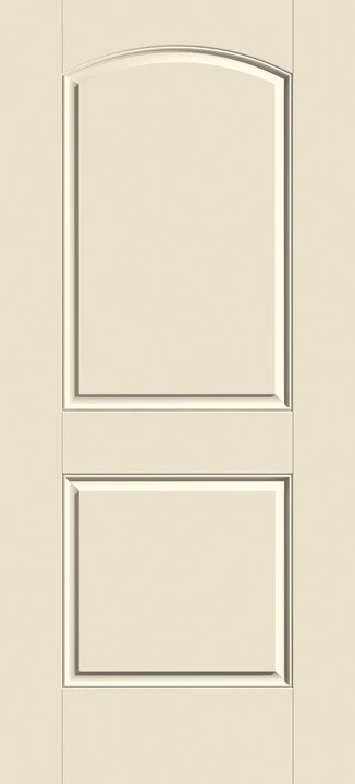 Smooth-Star two-panel soft-arch door