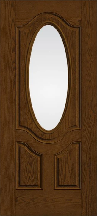 Oak oval-lite entry door