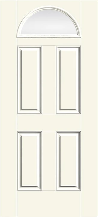 Smooth-Star fan lite four-panel door